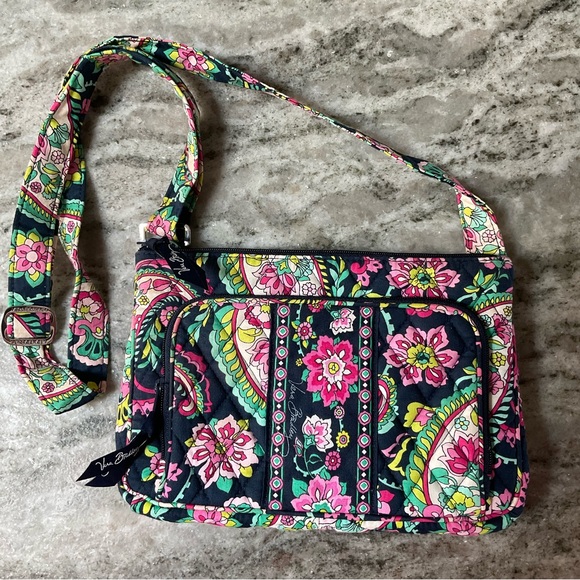 Vera Bradley Little Hipster Crossbody Petal Paisley Retired  ID pouch and wallet - Picture 3 of 13